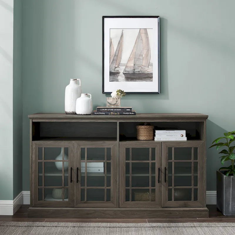 Middlebrook 58-inch Framed Glass 4-Door TV Stand