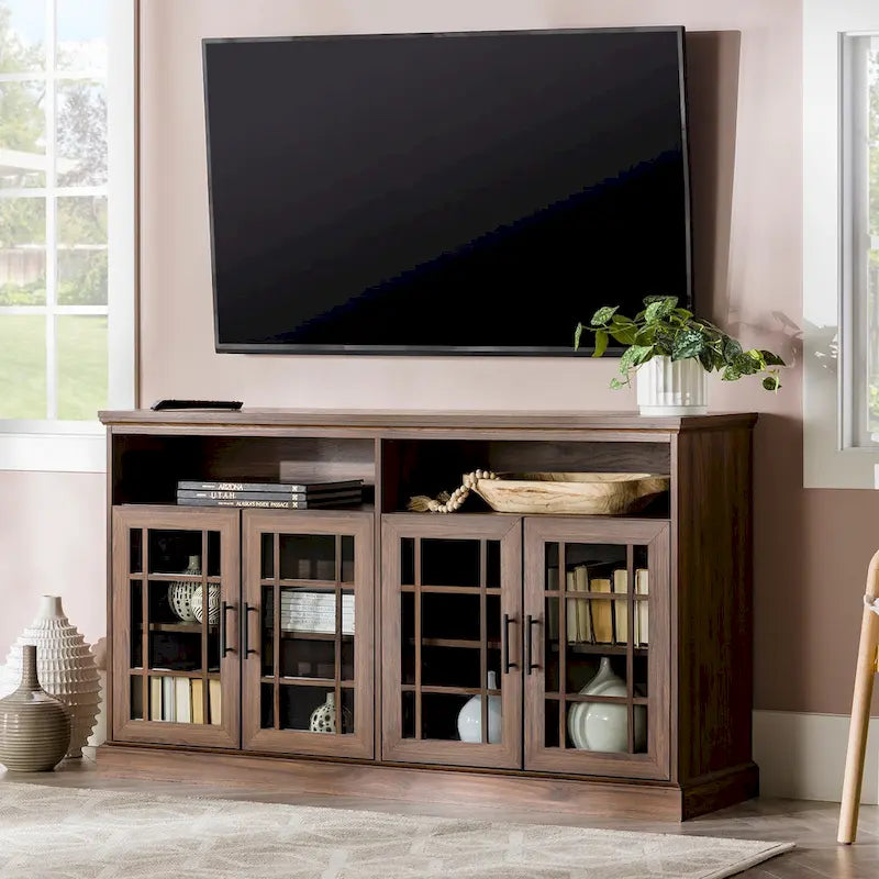Middlebrook 58-inch Framed Glass 4-Door TV Stand