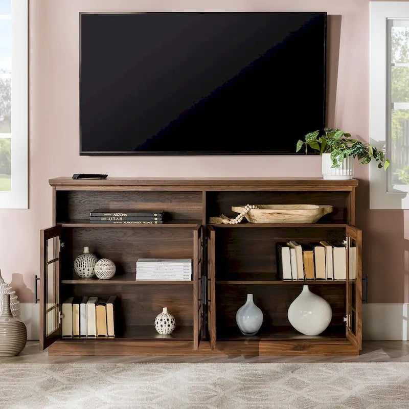Middlebrook 58-inch Framed Glass 4-Door TV Stand