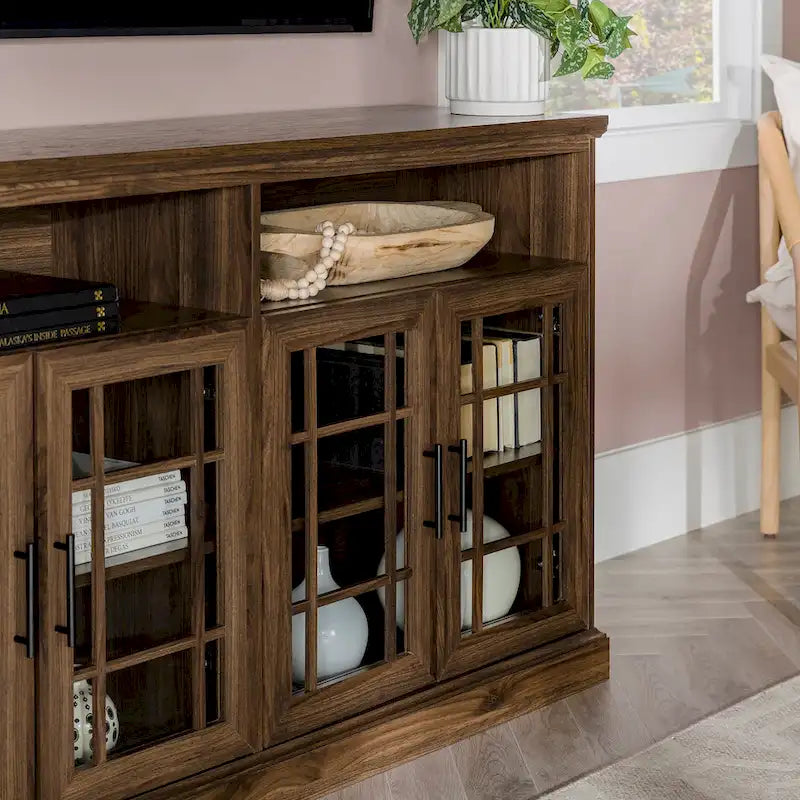 Middlebrook 58-inch Framed Glass 4-Door TV Stand