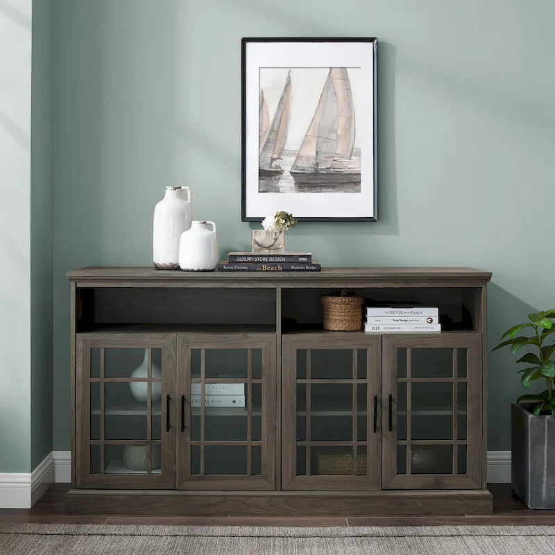 Middlebrook 58-inch Framed Glass 4-Door TV Stand
