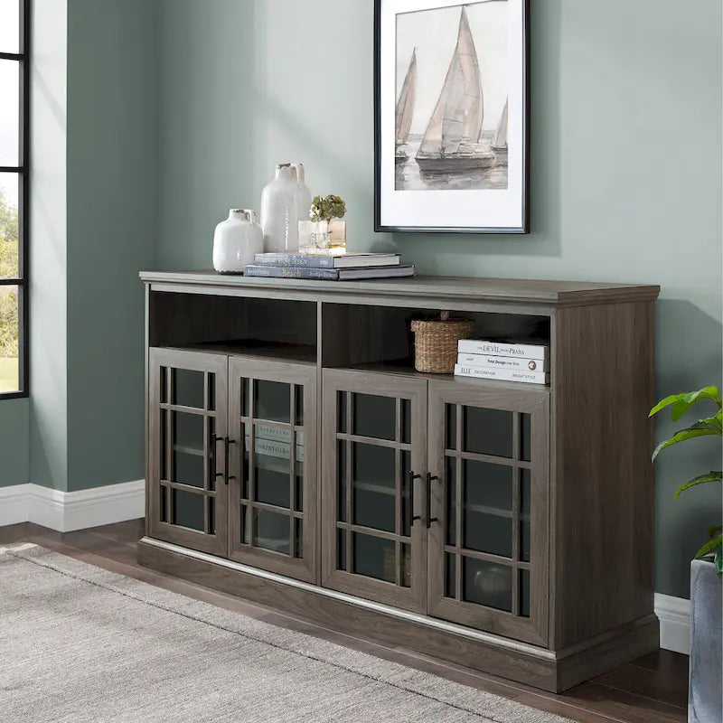 Middlebrook 58-inch Framed Glass 4-Door TV Stand