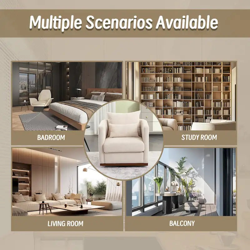 Swivel Barrel Chair, Comfy Round Accent Sofa Chair for Living Room, 360 Degree Swivel Barrel Club Chair