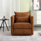 Swivel Barrel Chair, Comfy Round Accent Sofa Chair for Living Room, 360 Degree Swivel Barrel Club Chair
