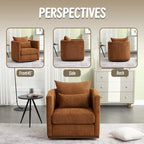 Swivel Barrel Chair, Comfy Round Accent Sofa Chair for Living Room, 360 Degree Swivel Barrel Club Chair