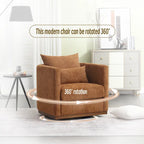 Swivel Barrel Chair, Comfy Round Accent Sofa Chair for Living Room, 360 Degree Swivel Barrel Club Chair