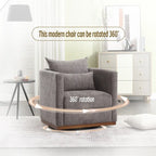 Swivel Barrel Chair, Comfy Round Accent Sofa Chair for Living Room, 360 Degree Swivel Barrel Club Chair