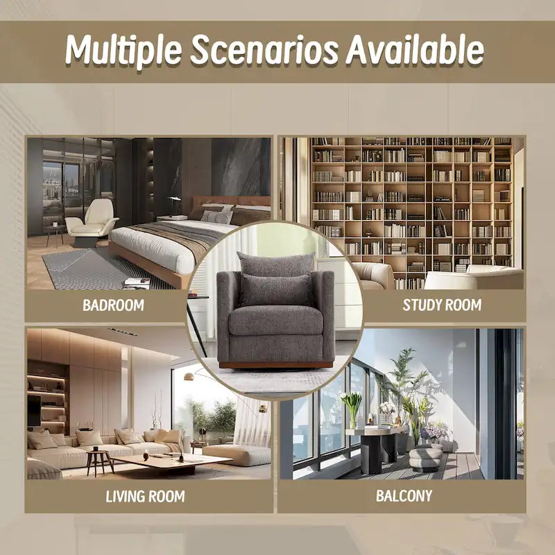 Swivel Barrel Chair, Comfy Round Accent Sofa Chair for Living Room, 360 Degree Swivel Barrel Club Chair