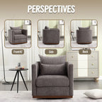 Swivel Barrel Chair, Comfy Round Accent Sofa Chair for Living Room, 360 Degree Swivel Barrel Club Chair