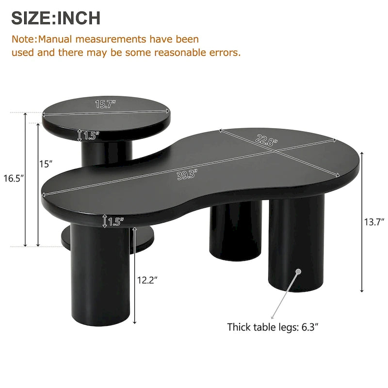 Cloud Coffee Table with Round Small Side Table