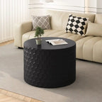 Stylish and Minimalist Nesting Coffee Table Set with Honeycomb Design, Modern Round Coffee Table, Drum Circle Coffee Table