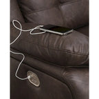 Signature Design by Ashley Punch Up Dark Brown 4-Piece Power Reclining Sectional - 107W x 75D x 41H