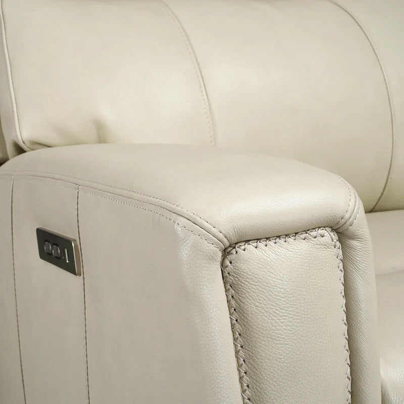 Genuine Leather Zero Gravity Power Recliner Chair with Power Headrest, USB&USB-C Port