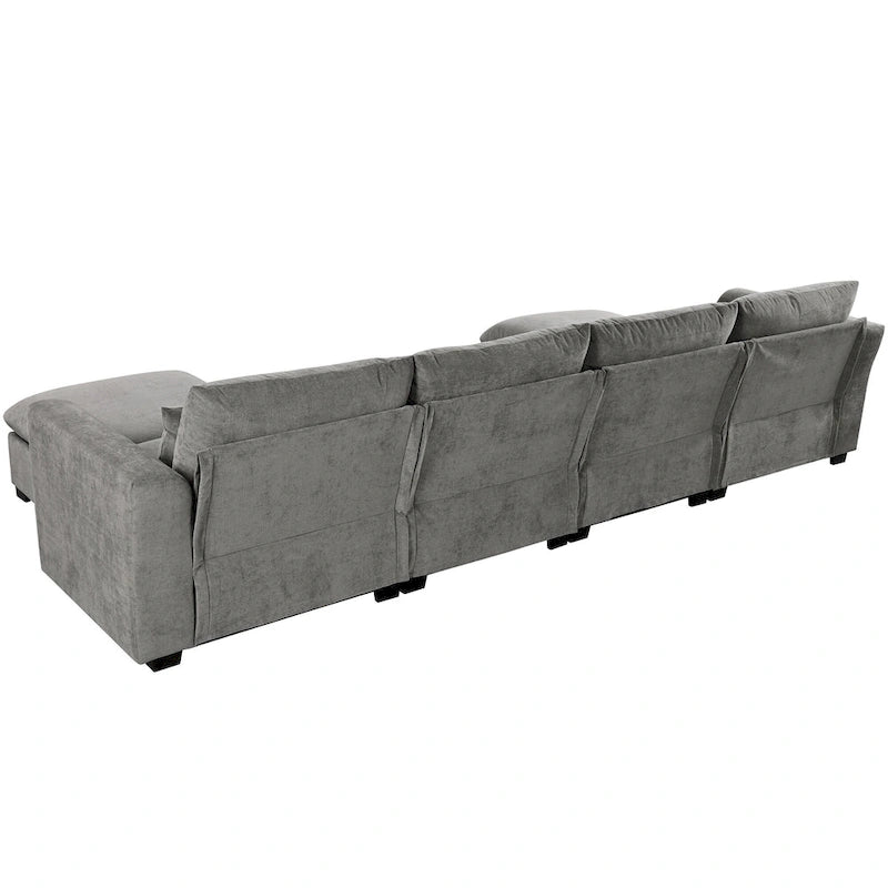 Roomfitters U-Shaped Modular Corner Sofa with Two Ottomans, Freely Transformable for Living Rooms, Studies, Home Theaters