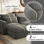 Roomfitters U-Shaped Modular Corner Sofa with Two Ottomans, Freely Transformable for Living Rooms, Studies, Home Theaters