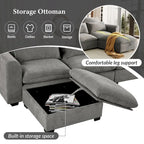 Roomfitters U-Shaped Modular Corner Sofa with Two Ottomans, Freely Transformable for Living Rooms, Studies, Home Theaters