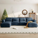 Roomfitters U-Shaped Modular Corner Sofa with Two Ottomans, Freely Transformable for Living Rooms, Studies, Home Theaters
