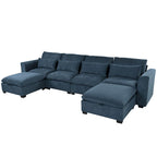 Roomfitters U-Shaped Modular Corner Sofa with Two Ottomans, Freely Transformable for Living Rooms, Studies, Home Theaters