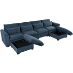 Roomfitters U-Shaped Modular Corner Sofa with Two Ottomans, Freely Transformable for Living Rooms, Studies, Home Theaters