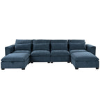 Roomfitters U-Shaped Modular Corner Sofa with Two Ottomans, Freely Transformable for Living Rooms, Studies, Home Theaters