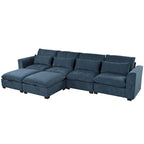 Roomfitters U-Shaped Modular Corner Sofa with Two Ottomans, Freely Transformable for Living Rooms, Studies, Home Theaters