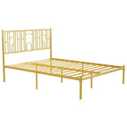 Queen Platform Bed with Decorative Finial Posts & Underbed Storage, No Box Spring Needed