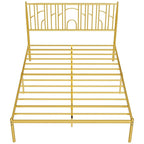 Queen Platform Bed with Decorative Finial Posts & Underbed Storage, No Box Spring Needed