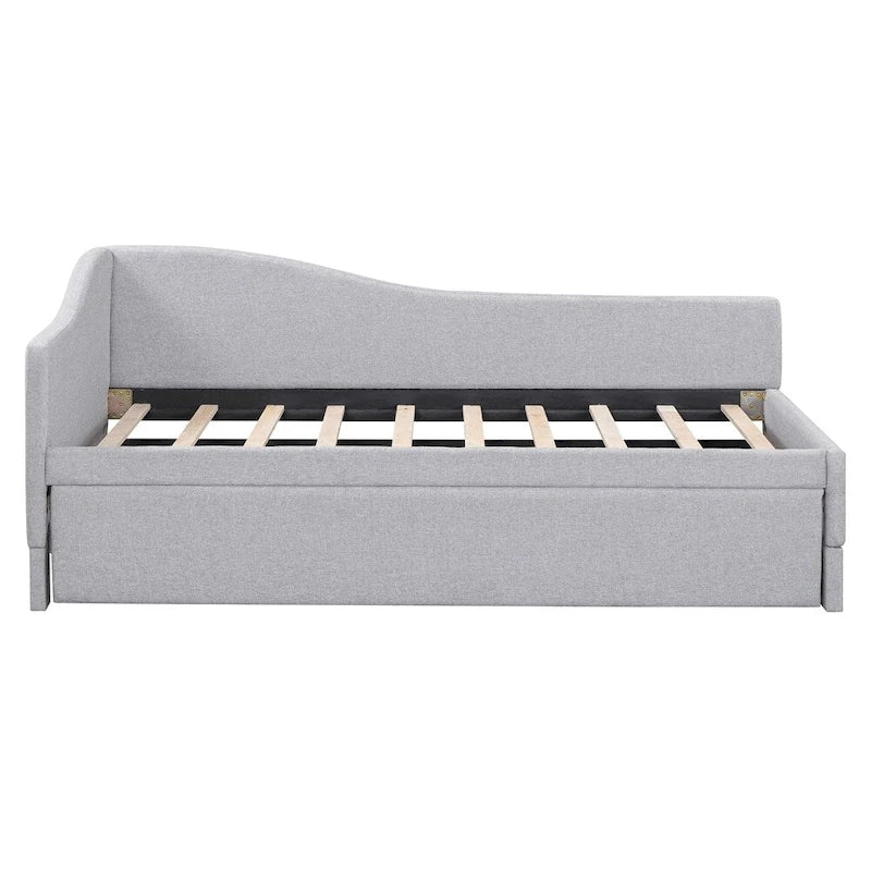 L-Shaped Upholstered Daybed with Pop Up Trundle