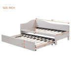 L-Shaped Upholstered Daybed with Pop Up Trundle