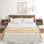 Anmytek Set of 2 Modern Floating Bedroom Nightstand with Storage Drawer and Open Shelf