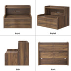 Anmytek Set of 2 Modern Floating Bedroom Nightstand with Storage Drawer and Open Shelf