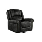 Monroe Polished Microfiber Nailhead Swivel Glider Recliner by iNSPIRE Q Classic