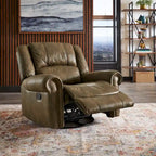 Monroe Polished Microfiber Nailhead Swivel Glider Recliner by iNSPIRE Q Classic