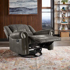 Monroe Polished Microfiber Nailhead Swivel Glider Recliner by iNSPIRE Q Classic