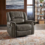 Monroe Polished Microfiber Nailhead Swivel Glider Recliner by iNSPIRE Q Classic