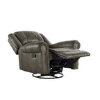 Monroe Polished Microfiber Nailhead Swivel Glider Recliner by iNSPIRE Q Classic