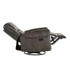 Monroe Polished Microfiber Nailhead Swivel Glider Recliner by iNSPIRE Q Classic