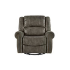 Monroe Polished Microfiber Nailhead Swivel Glider Recliner by iNSPIRE Q Classic