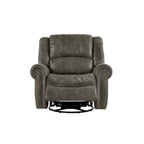Monroe Polished Microfiber Nailhead Swivel Glider Recliner by iNSPIRE Q Classic
