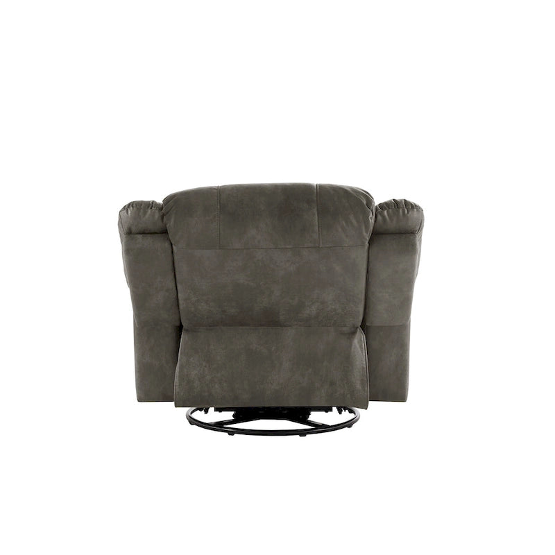 Monroe Polished Microfiber Nailhead Swivel Glider Recliner by iNSPIRE Q Classic