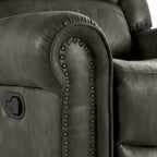 Monroe Polished Microfiber Nailhead Swivel Glider Recliner by iNSPIRE Q Classic