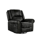 Monroe Polished Microfiber Nailhead Swivel Glider Recliner by iNSPIRE Q Classic