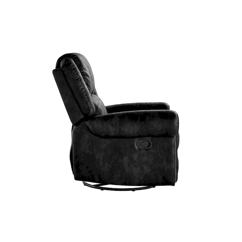 Monroe Polished Microfiber Nailhead Swivel Glider Recliner by iNSPIRE Q Classic