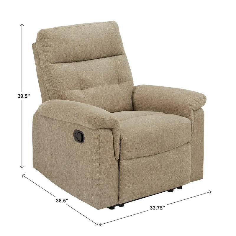 Lufkin Chenille Fabric Manual Recliner by iNSPIRE Q Classic