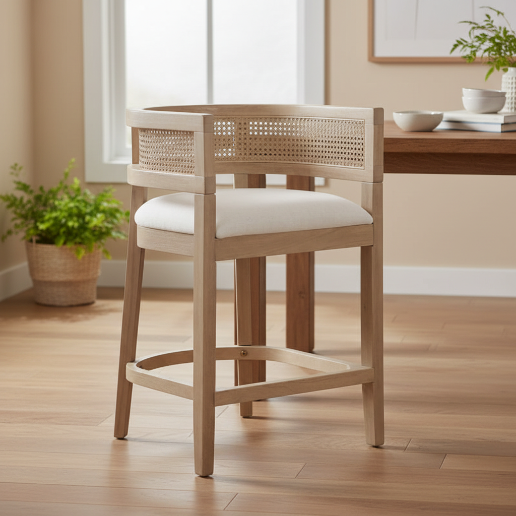 Christopher Knight Home- Noweta Wood Counter Stool with Arms Set of 2