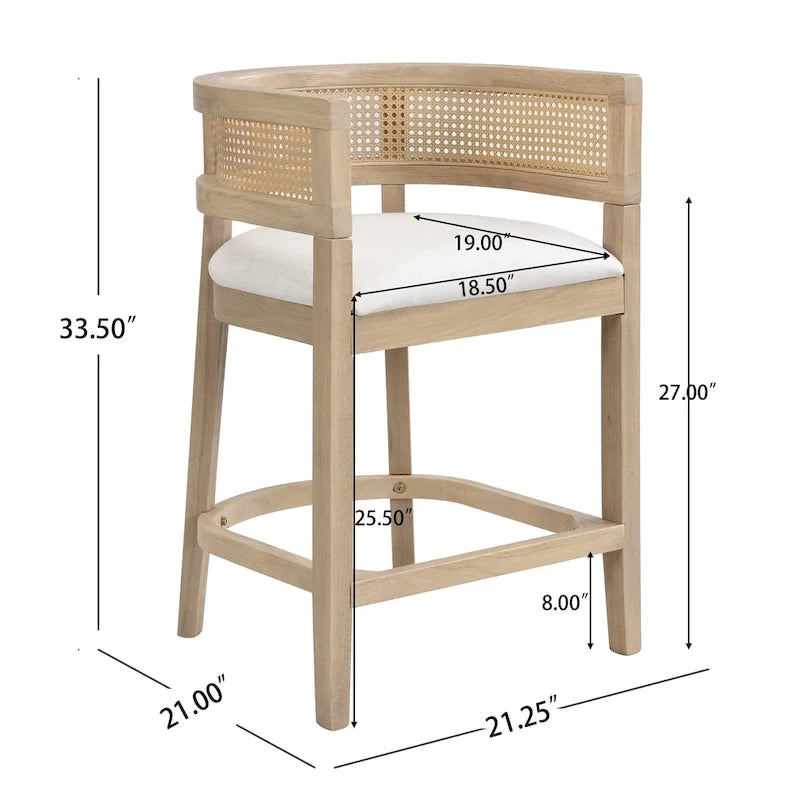 Christopher Knight Home- Noweta Wood Counter Stool with Arms Set of 2