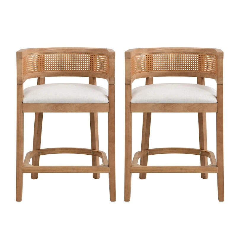 Christopher Knight Home- Noweta Wood Counter Stool with Arms Set of 2