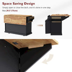 53 Kitchen Island With Drop Leaf, Kitchen Island On Wheels with Storage, Rolling Kitchen Table, Mobile Kitchen Cart