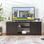 TV Stand 58 Console Center W/ 2 Cabinets for 65 TV Black - 58 inches