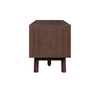 Dark Brown Solid Wood TV Stand for 75 TVsTV Console with Soft-Closing Door and Drop-Down Door Cabinet